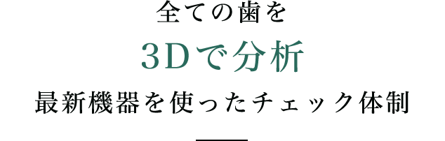 全ての歯を3Dで分析最新機器を使ったチェック体制